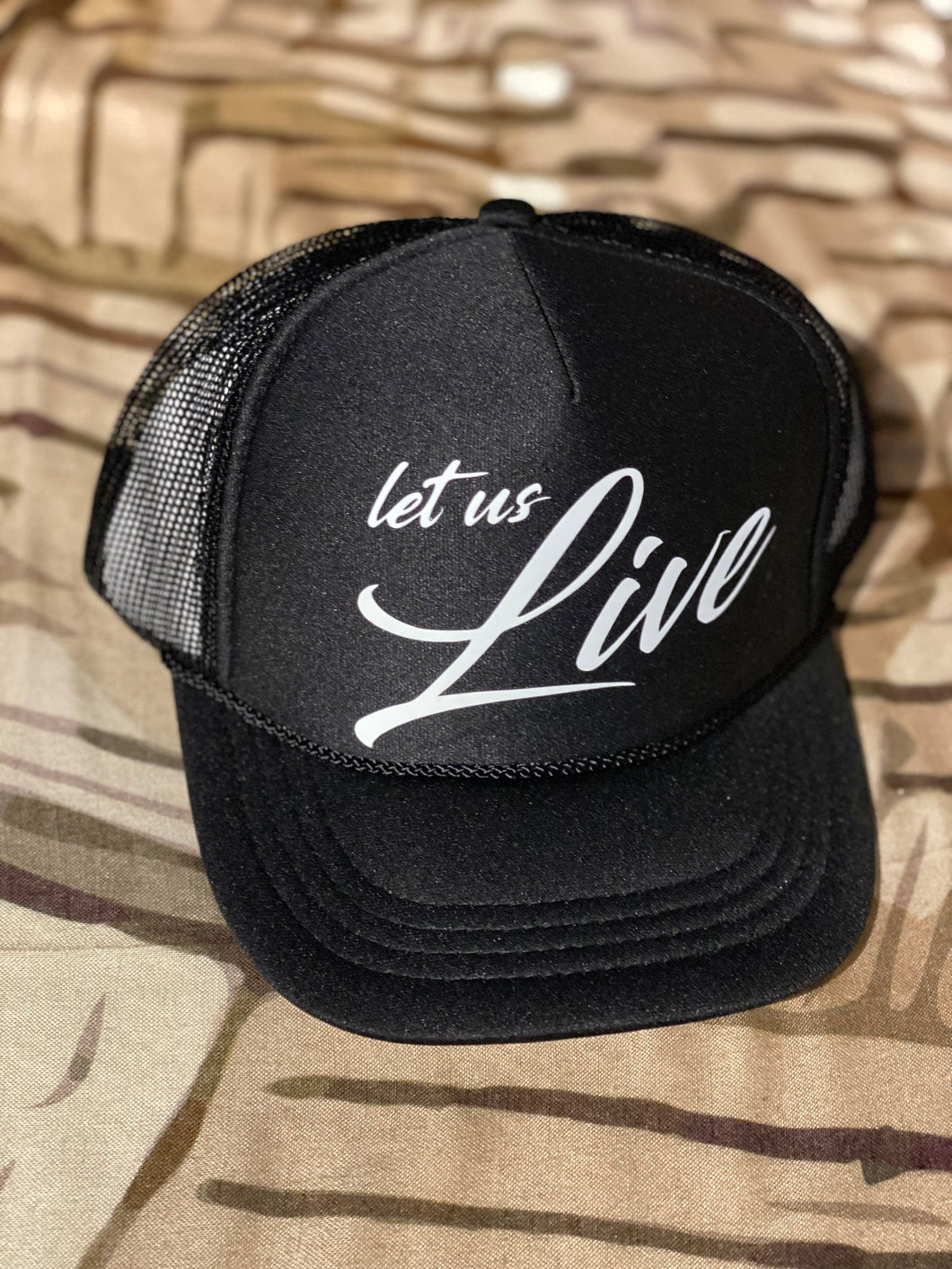Let’s us Live  collab trucker hat